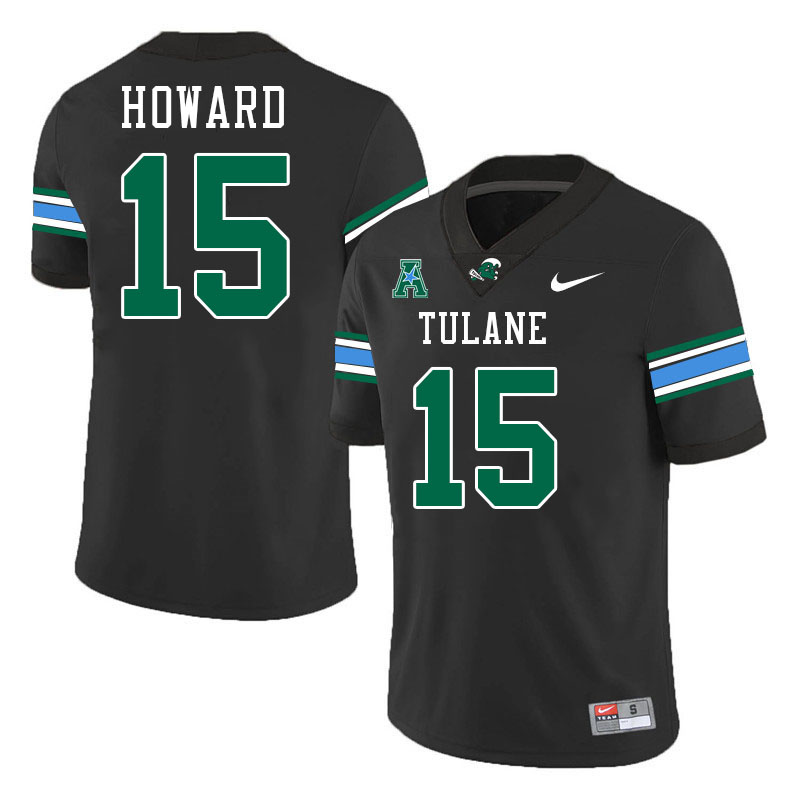 #15 Sam Howard Tulane Green Wave Jersey College Football Uniforms,Apparels Stitched-Black
